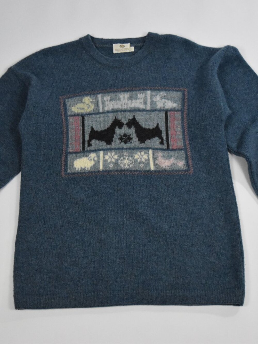 VTG Strathsphey Knit Sweater Scottie Dogs Lambswool Women's Small